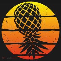 Retro Sunset Upside Down Pineapple Swinger Long Sleeve Shirt thumb 2
