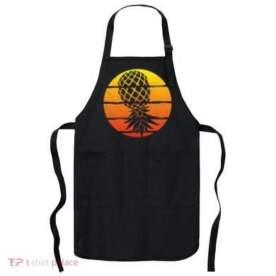 Retro Sunset Upside Down Pineapple Swinger Apron