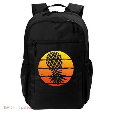 Retro Sunset Upside Down Pineapple Swinger Backpack
