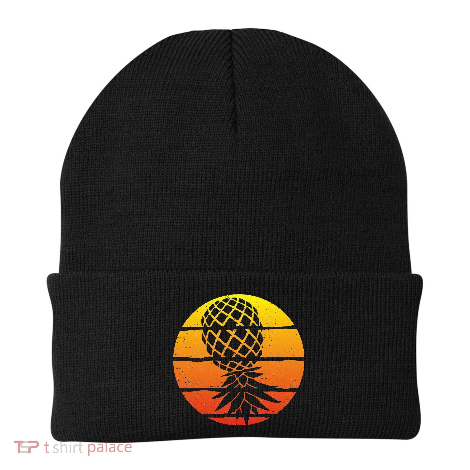 Retro Sunset Upside Down Pineapple Swinger Beanie