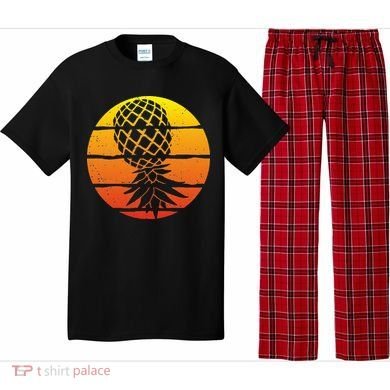 Retro Sunset Upside Down Pineapple Swinger Pajama Set