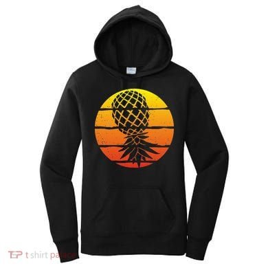 Retro Sunset Upside Down Pineapple Swinger Women's Hoodie
