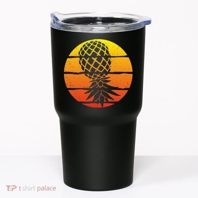 Retro Sunset Upside Down Pineapple Swinger Tumbler