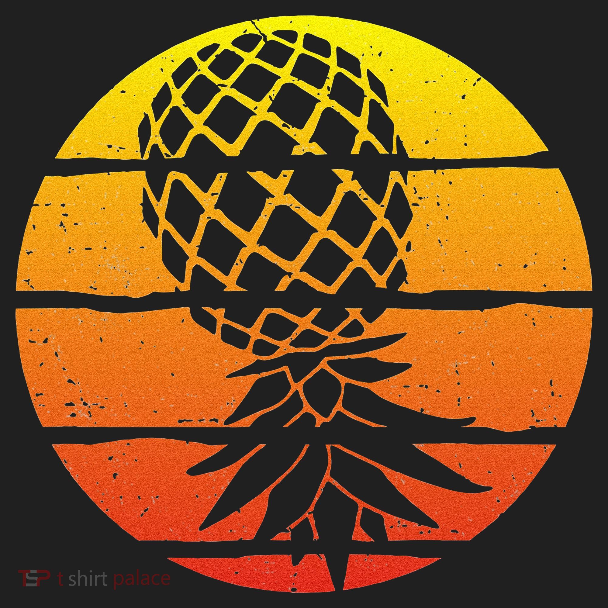 Retro Sunset Upside Down Pineapple Swinger Golf Towel