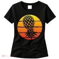 Retro Sunset Upside Down Pineapple Swinger Women's T-Shirt thumb 0