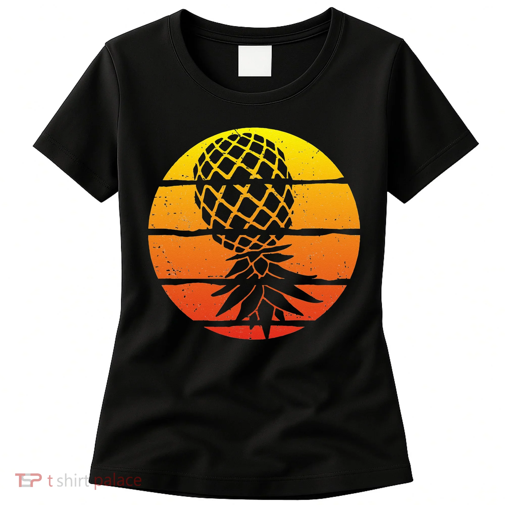 Retro Sunset Upside Down Pineapple Swinger Women's T-Shirt