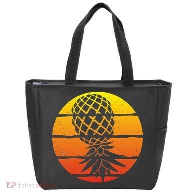 Retro Sunset Upside Down Pineapple Swinger Tote Bag