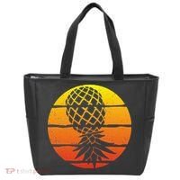 Retro Sunset Upside Down Pineapple Swinger Tote Bag thumb 0
