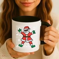 Rocker Santa Ugly Xmas Sweater Funny Christmas Rock Gift Coffee Mug thumb 3