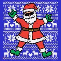 Rocker Santa Ugly Xmas Sweater Funny Christmas Rock Gift Coaster thumb 2