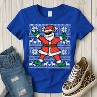 Rocker Santa Ugly Xmas Sweater Funny Christmas Rock Gift Women's T-Shirt thumb 3