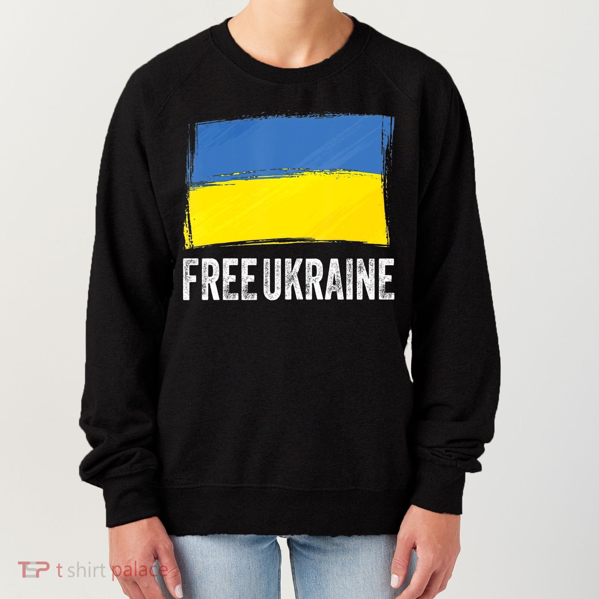 Retro Support Ukraine I Stand With Ukraine Flag Free Ukraine Gift Women's Sweatshirt