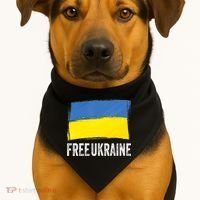 Retro Support Ukraine I Stand With Ukraine Flag Free Ukraine Gift USA-Made Doggie Bandana thumb 1