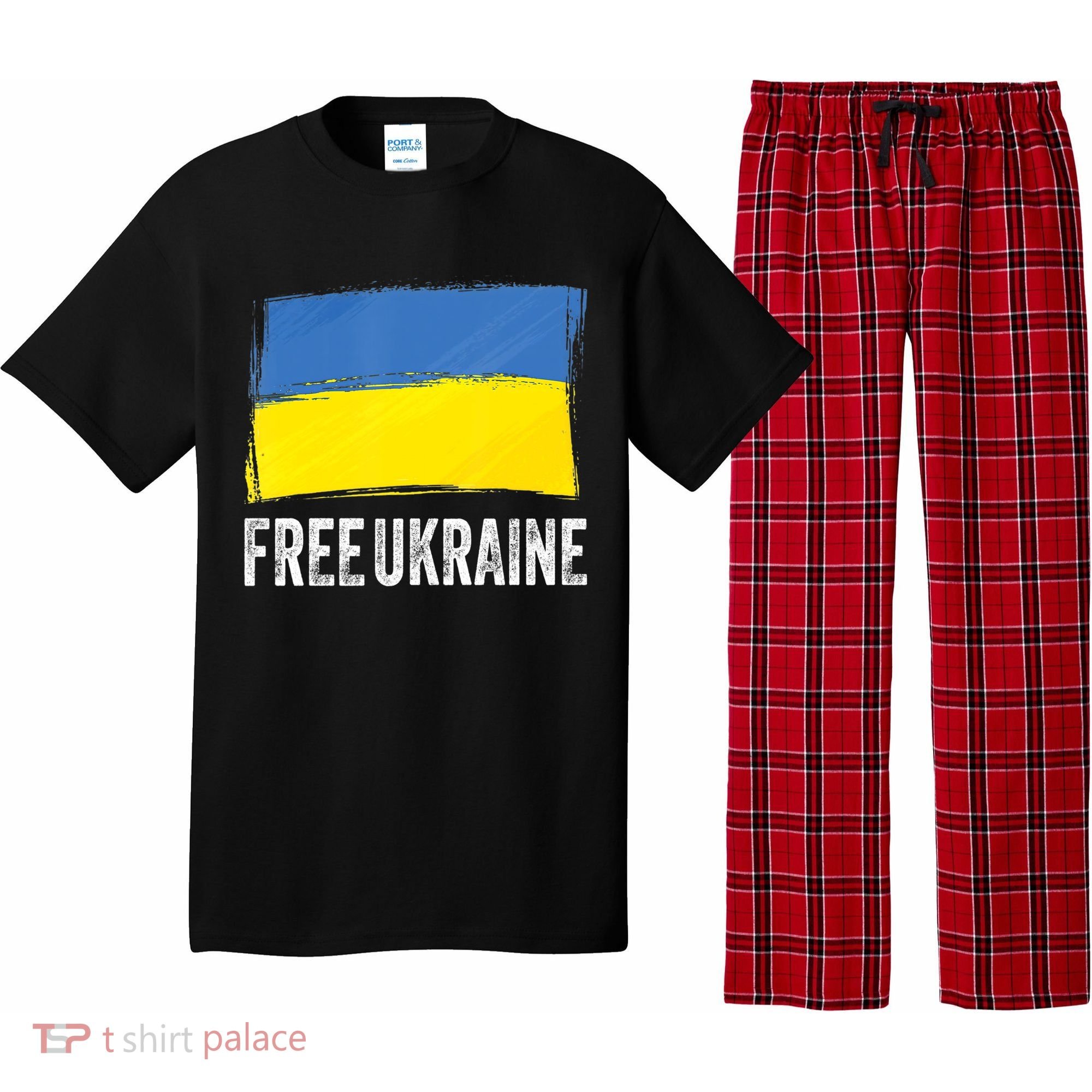 Retro Support Ukraine I Stand With Ukraine Flag Free Ukraine Gift Pajama Set
