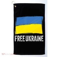 Retro Support Ukraine I Stand With Ukraine Flag Free Ukraine Gift Golf Towel thumb 0