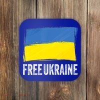 Retro Support Ukraine I Stand With Ukraine Flag Free Ukraine Gift Coaster thumb 0