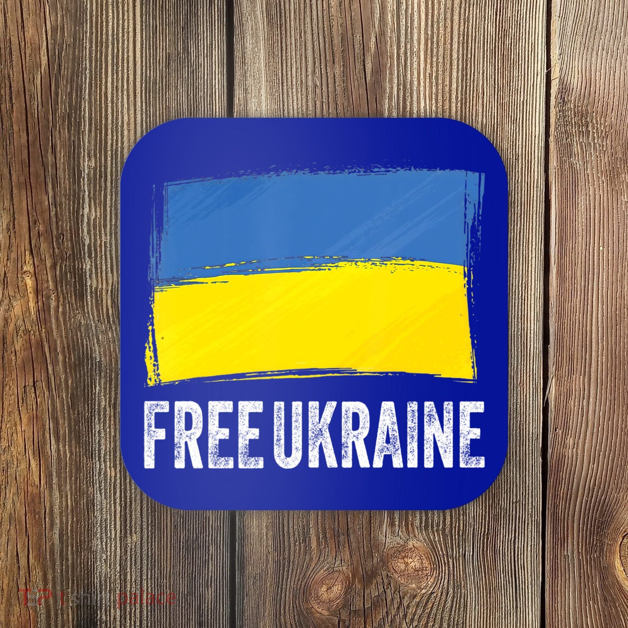 Retro Support Ukraine I Stand With Ukraine Flag Free Ukraine Gift Coaster