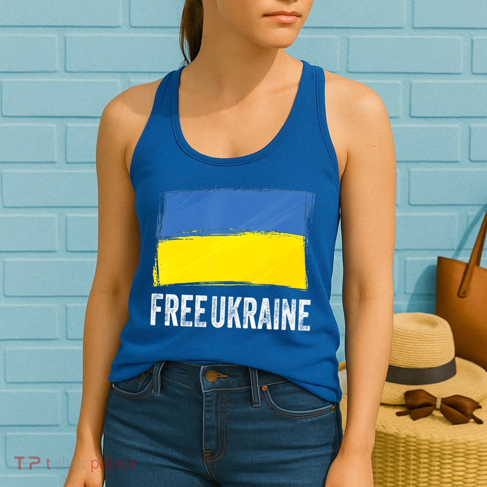 Retro Support Ukraine I Stand With Ukraine Flag Free Ukraine Gift Women's Tank Top