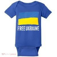 Retro Support Ukraine I Stand With Ukraine Flag Free Ukraine Gift Baby Bodysuit thumb 0