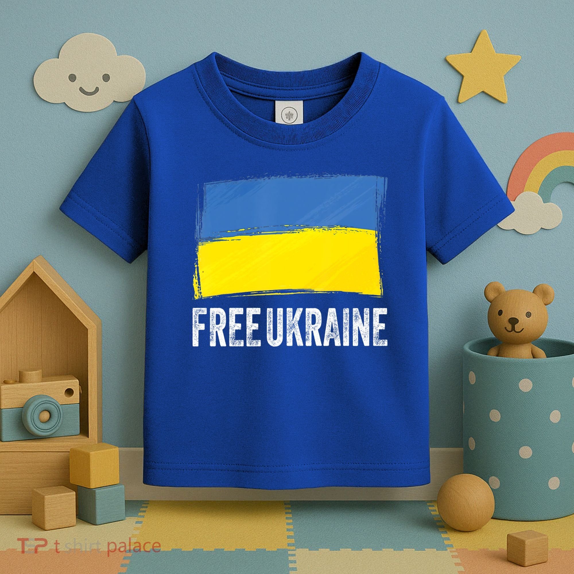 Retro Support Ukraine I Stand With Ukraine Flag Free Ukraine Gift Toddler T-Shirt