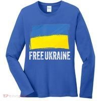 Retro Support Ukraine I Stand With Ukraine Flag Free Ukraine Gift Women's Long Sleeve Shirt thumb 0
