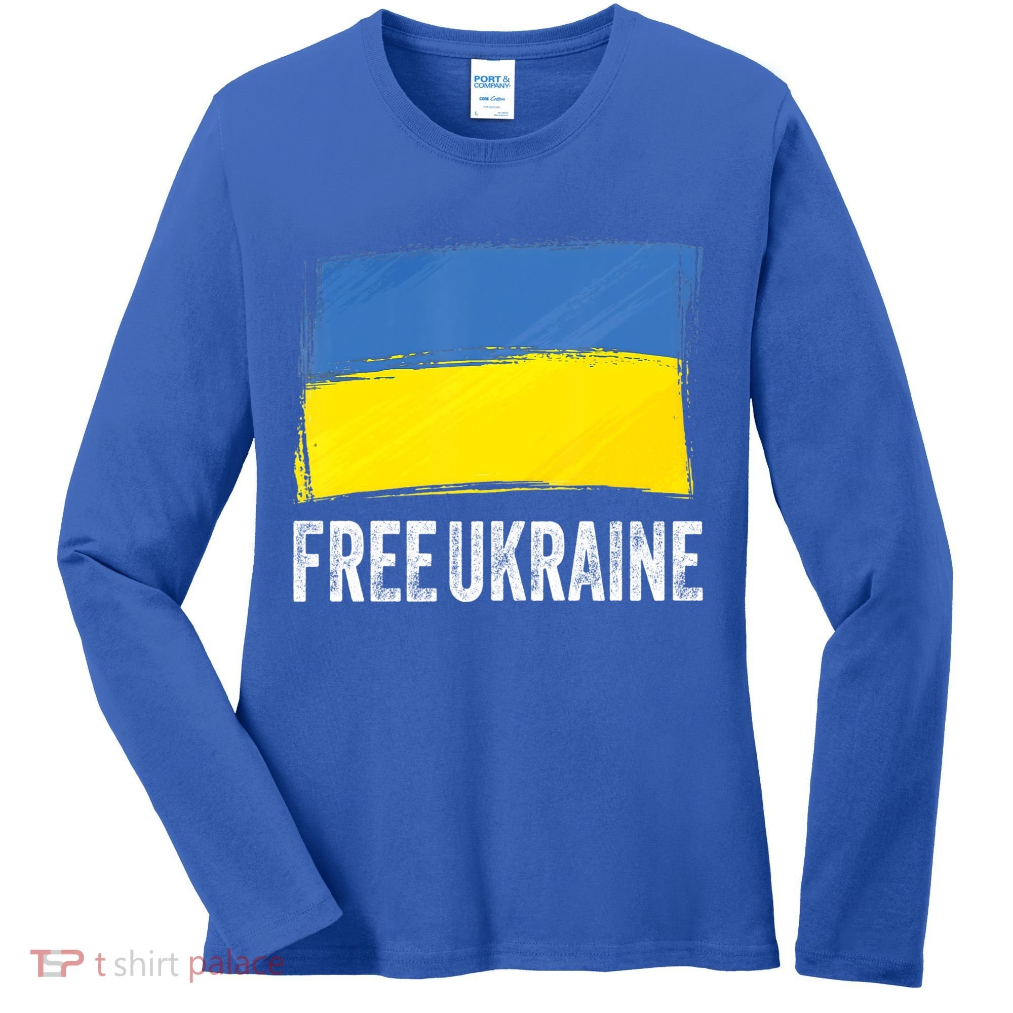 Retro Support Ukraine I Stand With Ukraine Flag Free Ukraine Gift Women's Long Sleeve Shirt