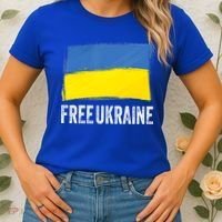 Retro Support Ukraine I Stand With Ukraine Flag Free Ukraine Gift Women's T-Shirt thumb 2