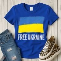 Retro Support Ukraine I Stand With Ukraine Flag Free Ukraine Gift Women's T-Shirt thumb 3