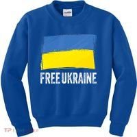 Retro Support Ukraine I Stand With Ukraine Flag Free Ukraine Gift Kids Sweatshirt thumb 0