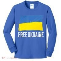 Retro Support Ukraine I Stand With Ukraine Flag Free Ukraine Gift Kids Long Sleeve Shirt thumb 0