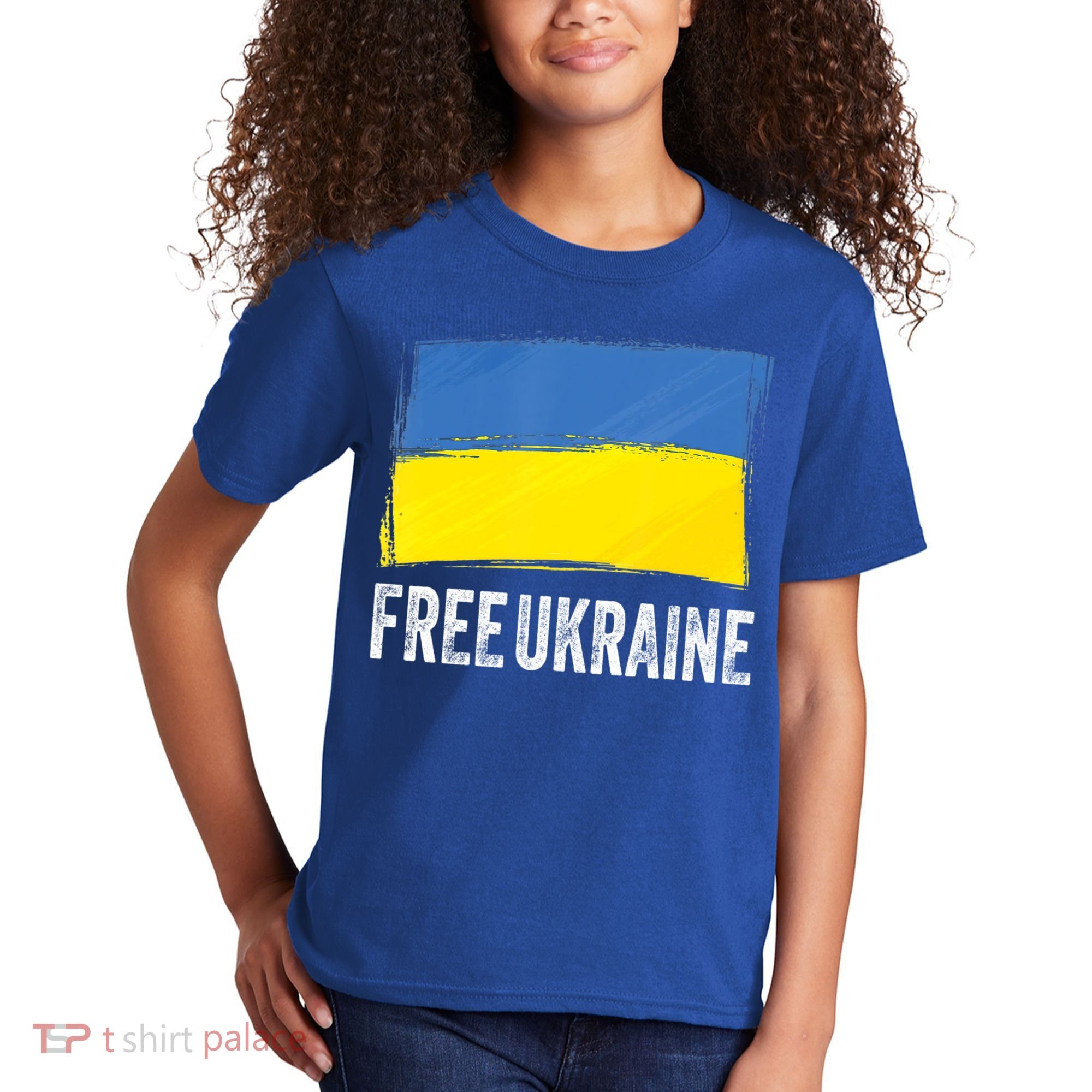Retro Support Ukraine I Stand With Ukraine Flag Free Ukraine Gift Kids T-Shirt