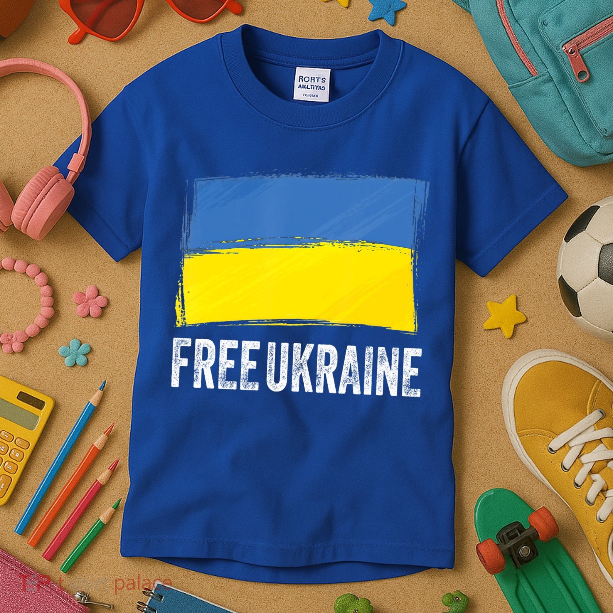 Retro Support Ukraine I Stand With Ukraine Flag Free Ukraine Gift Kids T-Shirt