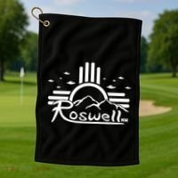 Roswell Sun Ufo Alien Funny Golf Towel thumb 1