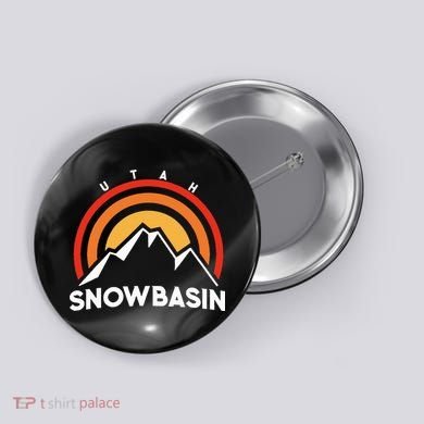 Retro Snowbasin Utah Button