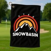 Retro Snowbasin Utah Golf Towel thumb 1