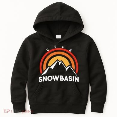 Retro Snowbasin Utah Kids Hoodie