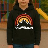Retro Snowbasin Utah Kids Hoodie thumb 3