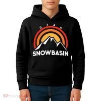 Retro Snowbasin Utah Kids Hoodie thumb 4