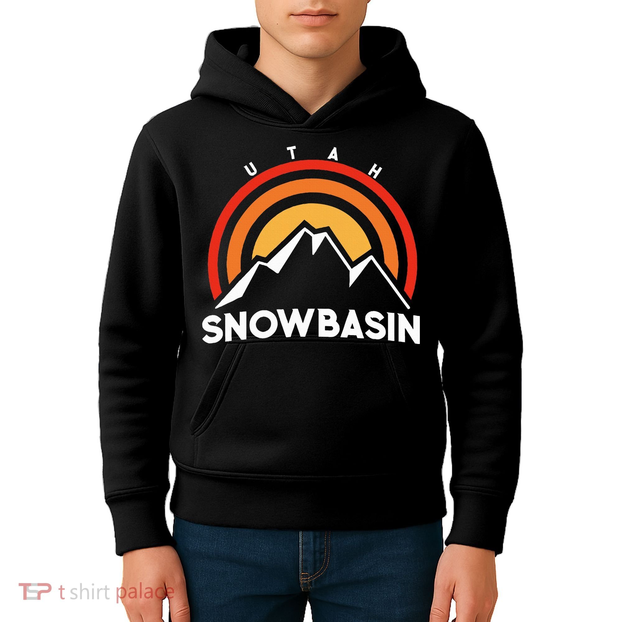 Retro Snowbasin Utah Kids Hoodie