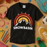 Retro Snowbasin Utah Kids T-Shirt thumb 3