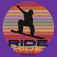 Ride Snowboard Vintage Sunset Distressed Snowboarder Graphic T-Shirt thumb 7