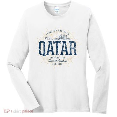Retro Style Vintage Qatar Women's Long Sleeve Shirt