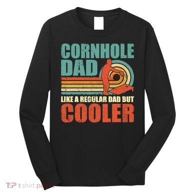 Retro Style Vintage Cornhole Dad Father's Day Long Sleeve Shirt