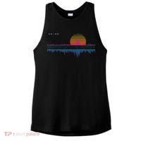 Retrowave Synthwave Vaporwave Sunset Aesthetic Ladies PosiCharge Tri-Blend Wicking Tank thumb 0