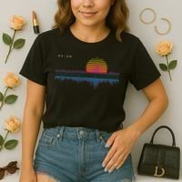 Retrowave Synthwave Vaporwave Sunset Aesthetic Comfort Colors Boxy T-Shirt thumb 2