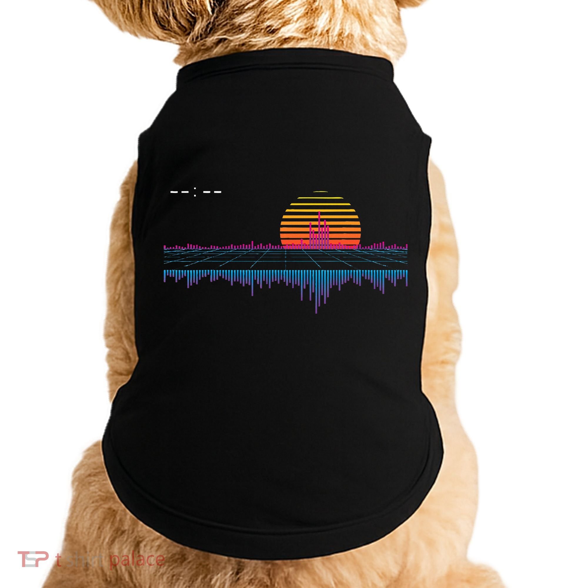 Retrowave Synthwave Vaporwave Sunset Aesthetic Doggie Tank