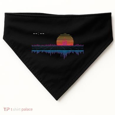 Retrowave Synthwave Vaporwave Sunset Aesthetic USA-Made Doggie Bandana