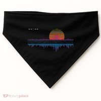 Retrowave Synthwave Vaporwave Sunset Aesthetic USA-Made Doggie Bandana thumb 0
