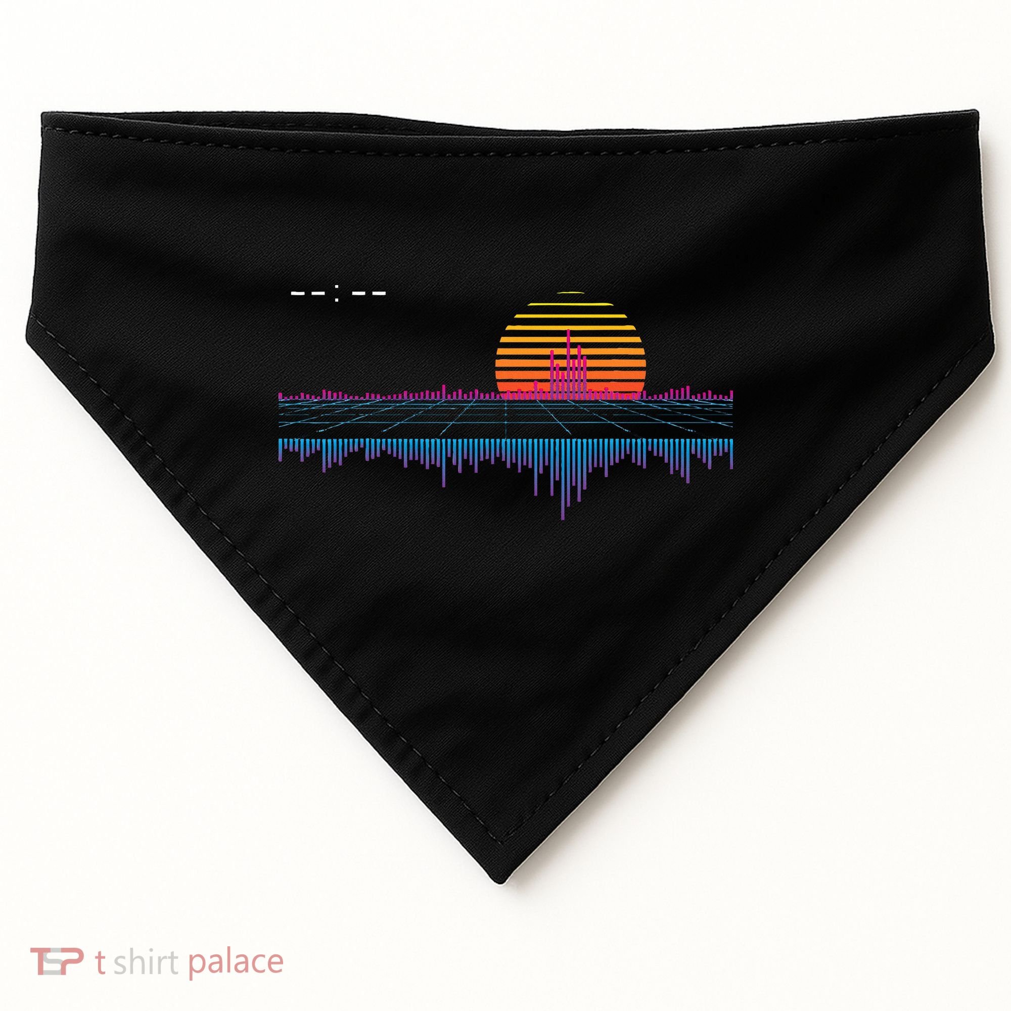 Retrowave Synthwave Vaporwave Sunset Aesthetic USA-Made Doggie Bandana