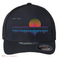 Retrowave Synthwave Vaporwave Sunset Aesthetic Flexfit Unipanel Trucker Cap thumb 0